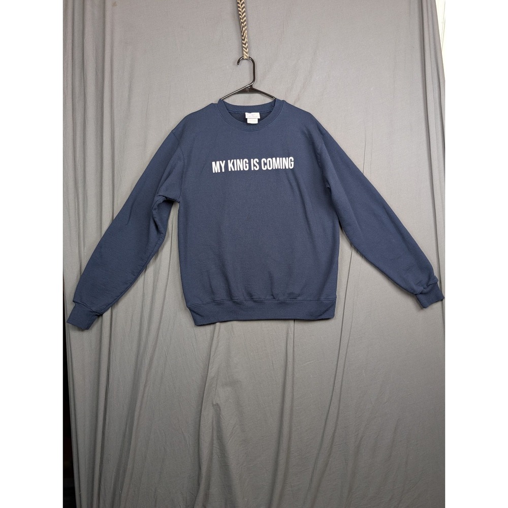 Champion Long Sleeve Pullover Swearshirt Navy Blue Size Medium